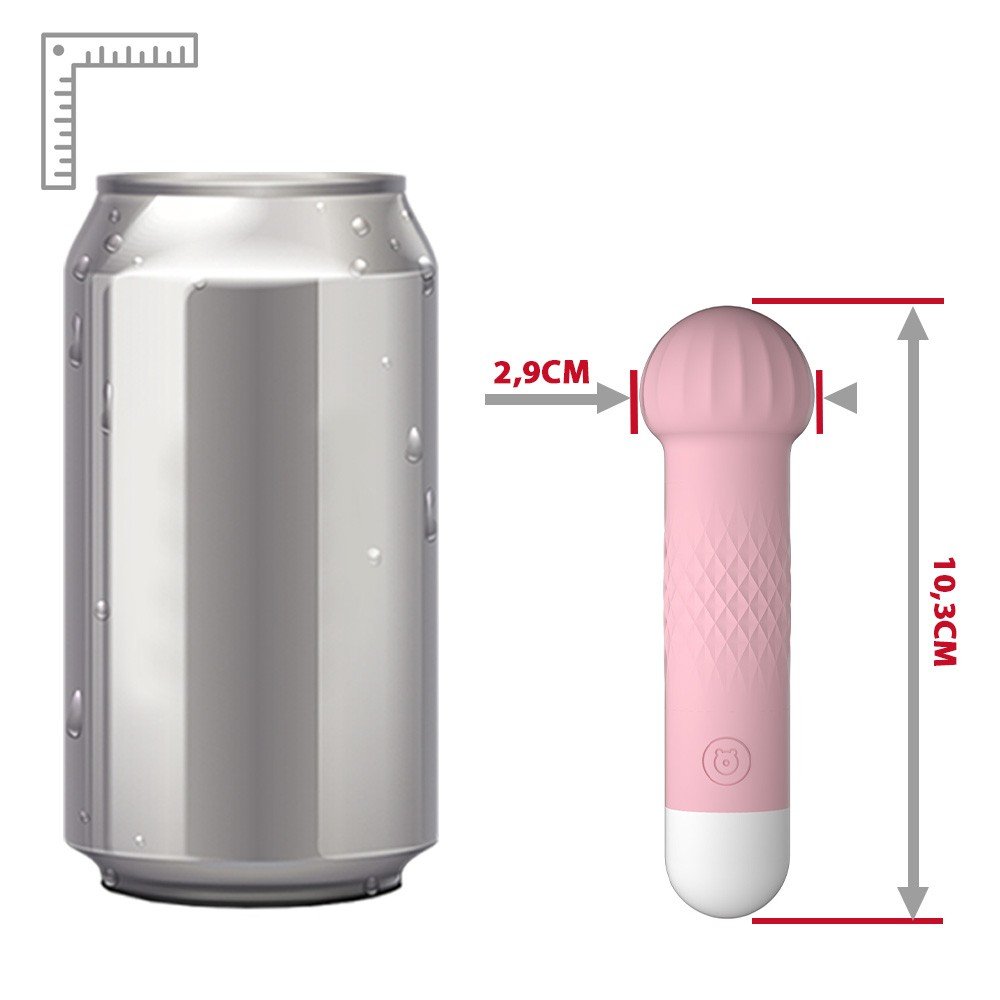 Detalhe do bot�o de controle do Vibrador para Clit�ris em Silicone Cogumelo Rosa