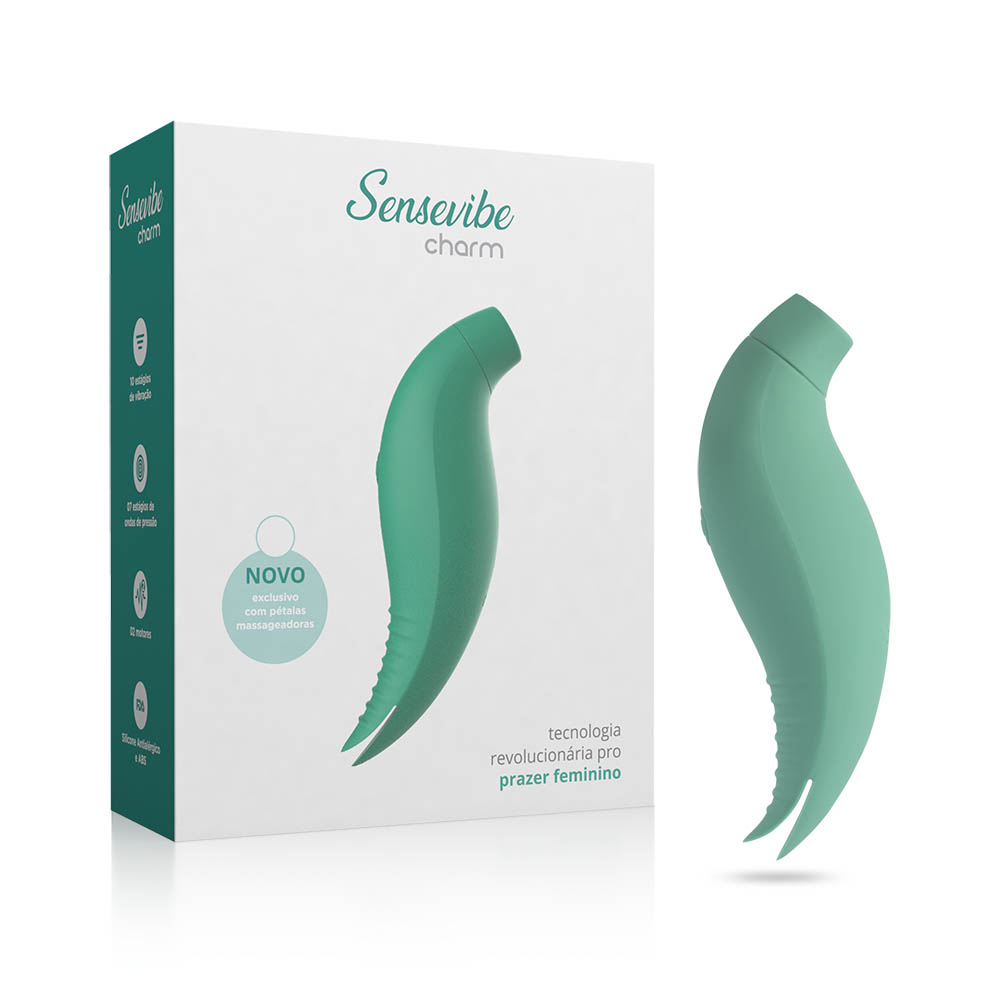 Vibrador para Clitóris Recarregável em Silicone com 10 Vibrações Charm Cyan | Foto 01