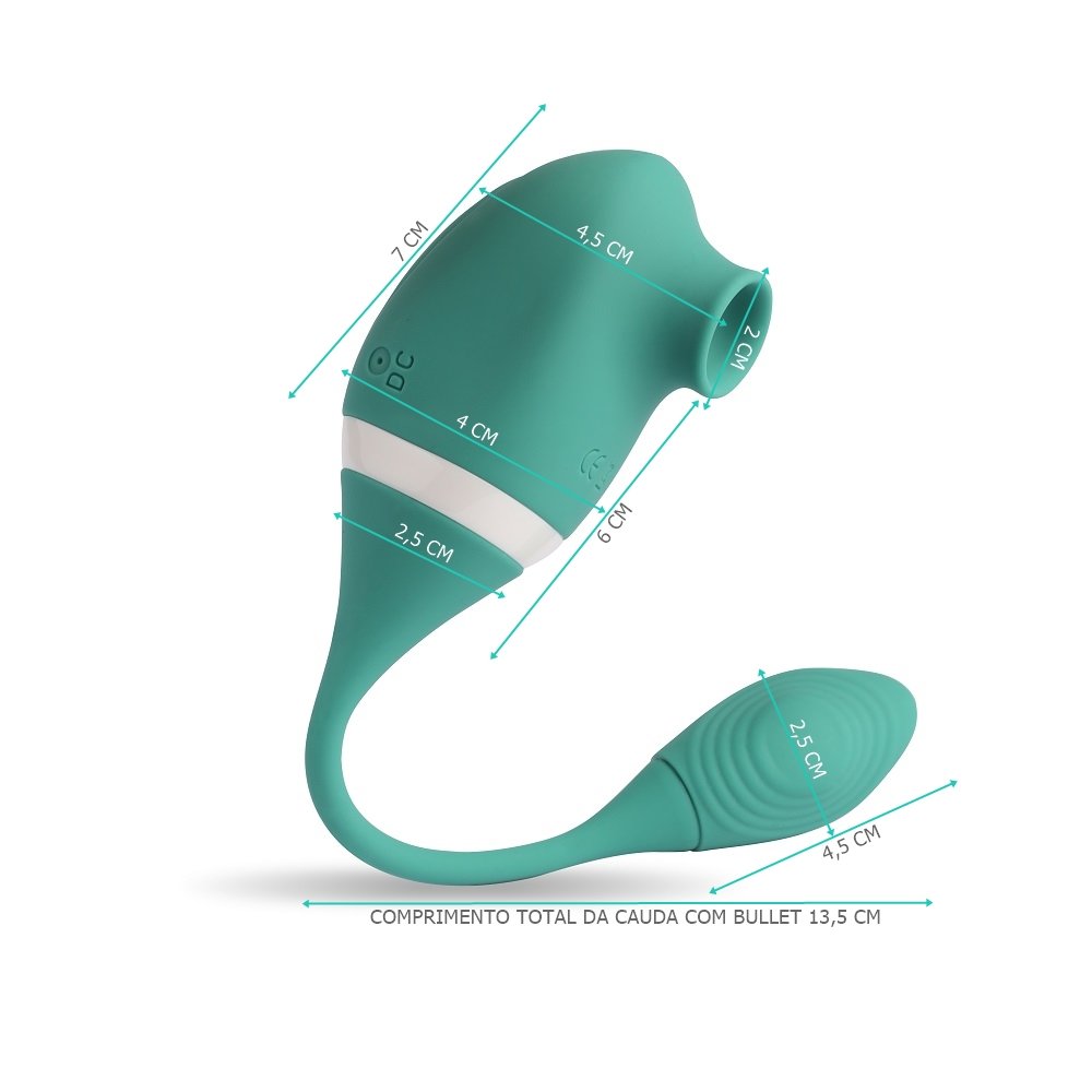 Vibrador para Clitóris Recarregável em Silicone com 10 Vibrações Climax Cyan | Foto 05