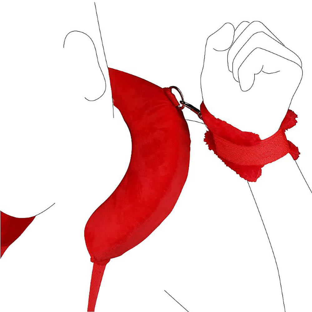 Kit Bondage com Algema para Punhos e Pernas com Apoio de Cabeça em Pelúcia | Foto 04