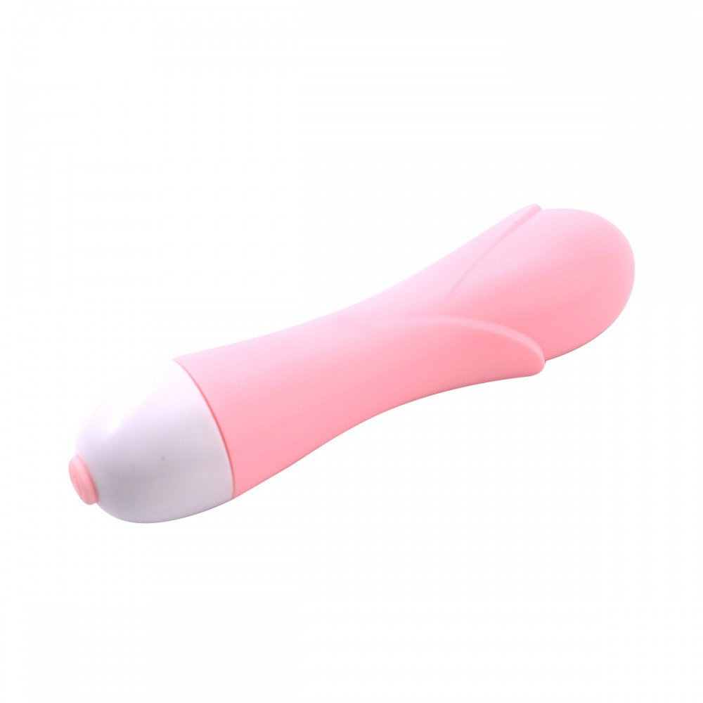 Vibrador Feminino em ABS com 10 Vibra��es e Formato de Glande Rosa, vista traseira lateral
