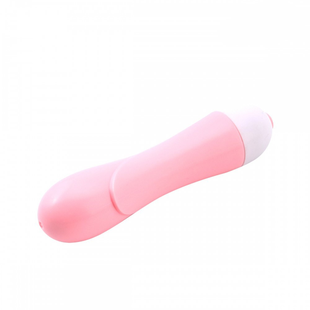 Vibrador Feminino em ABS com 10 Vibra��es e Formato de Glande Rosa, vista lateral