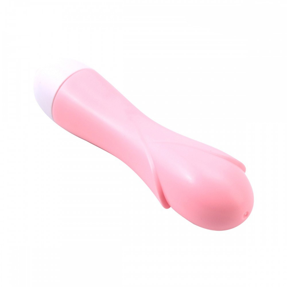 Vibrador Feminino em ABS com 10 Vibra��es e Formato de Glande Rosa, vista lateral superior