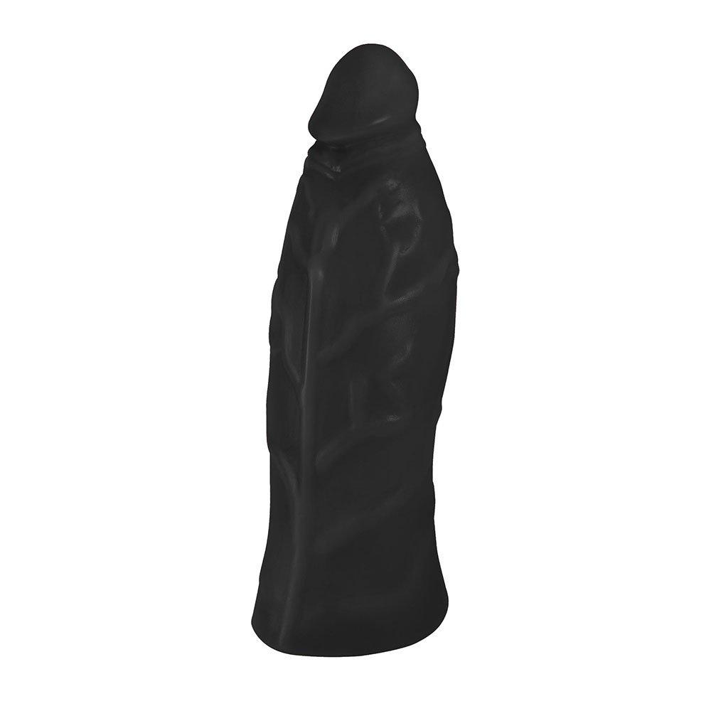 p�nis real�stico flex�vel jatob�, corpo preto de 21cm, vista lateral ligeiramente inclinada