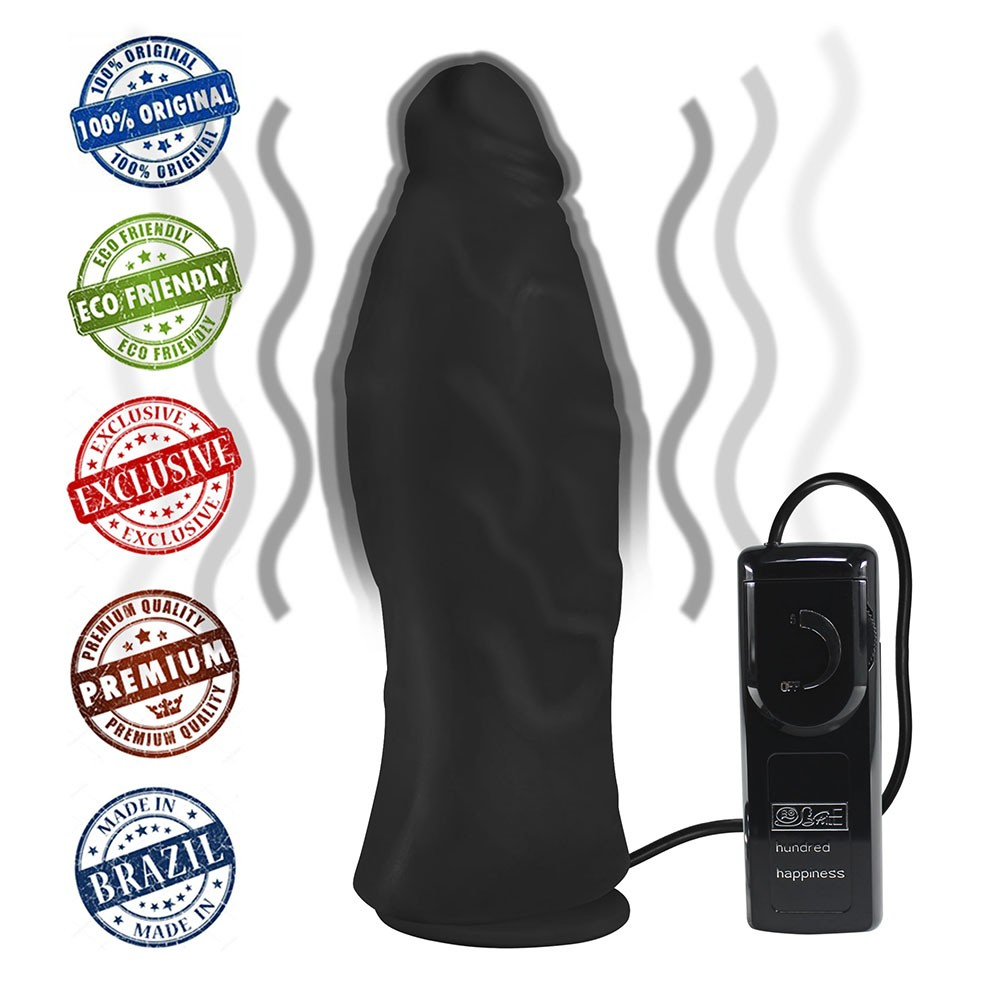 P�nis Real�stico Flex�vel com Ventosa e Vibrador Jatob� em vista lateral com detalhes da flexibilidade