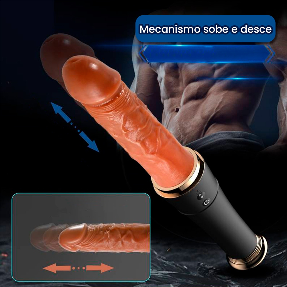 Vibrador Discreto Baseball Bat bege com vibrador interno em movimento vai e vem e bot�es de controle