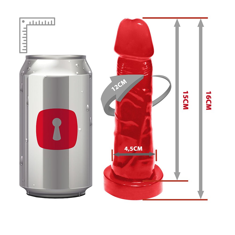 p�nis com base para cinta Mi�rcoles vermelho transl�cido, composi��o completa do produto
