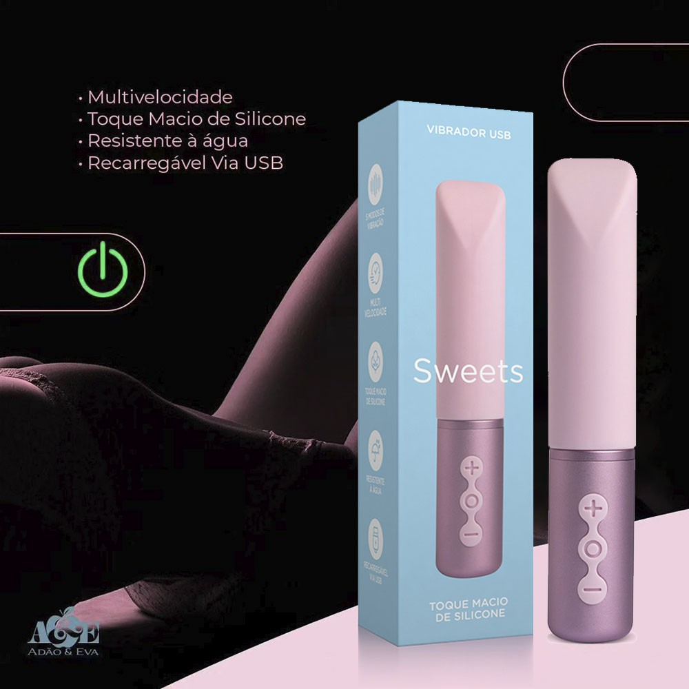 Vibrador para Clitóris em Silicone (Toque Aveludado) Recarregável com 5 Vibrações Sweets S1 Rosa | Foto 05