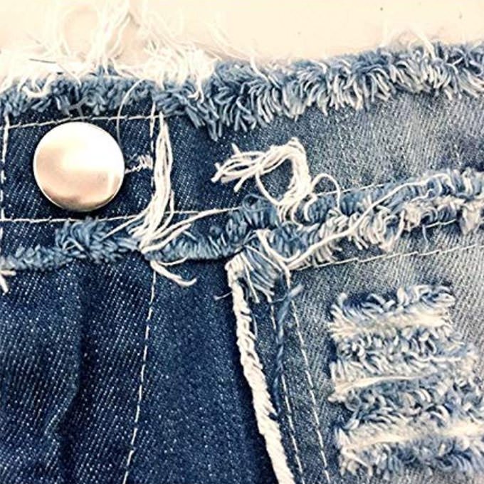 Shorts Sensual Jeans com Amarra��o nas Laterais Azul | Foto 04