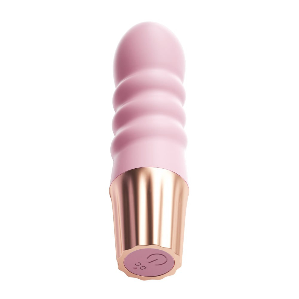 Vibrador Personal Recarreg�vel em Silicone com 10 Vibra��es Mini Happy Espiral Rosa - Detalhe do Carregador USB