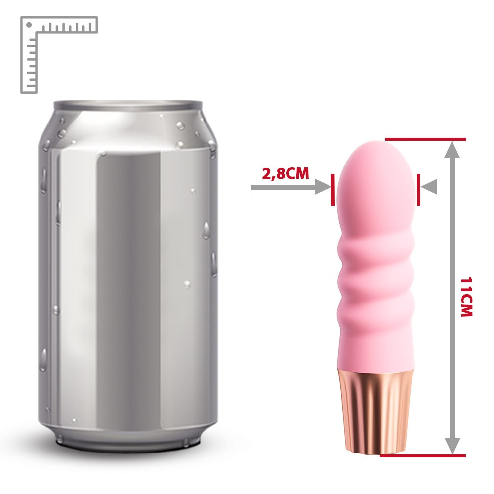 Vibrador Personal Recarreg�vel em Silicone com 10 Vibra��es Mini Happy Espiral Rosa - Design e Embalagem