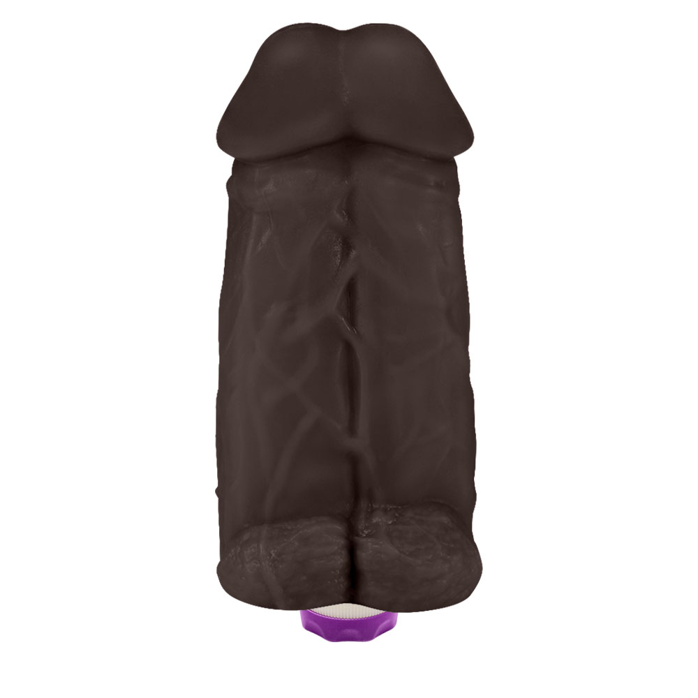 Pênis Realístico Flexível Duplo Super Amigos com Vibrador 18 x 7,5cm Marrom | Foto 01