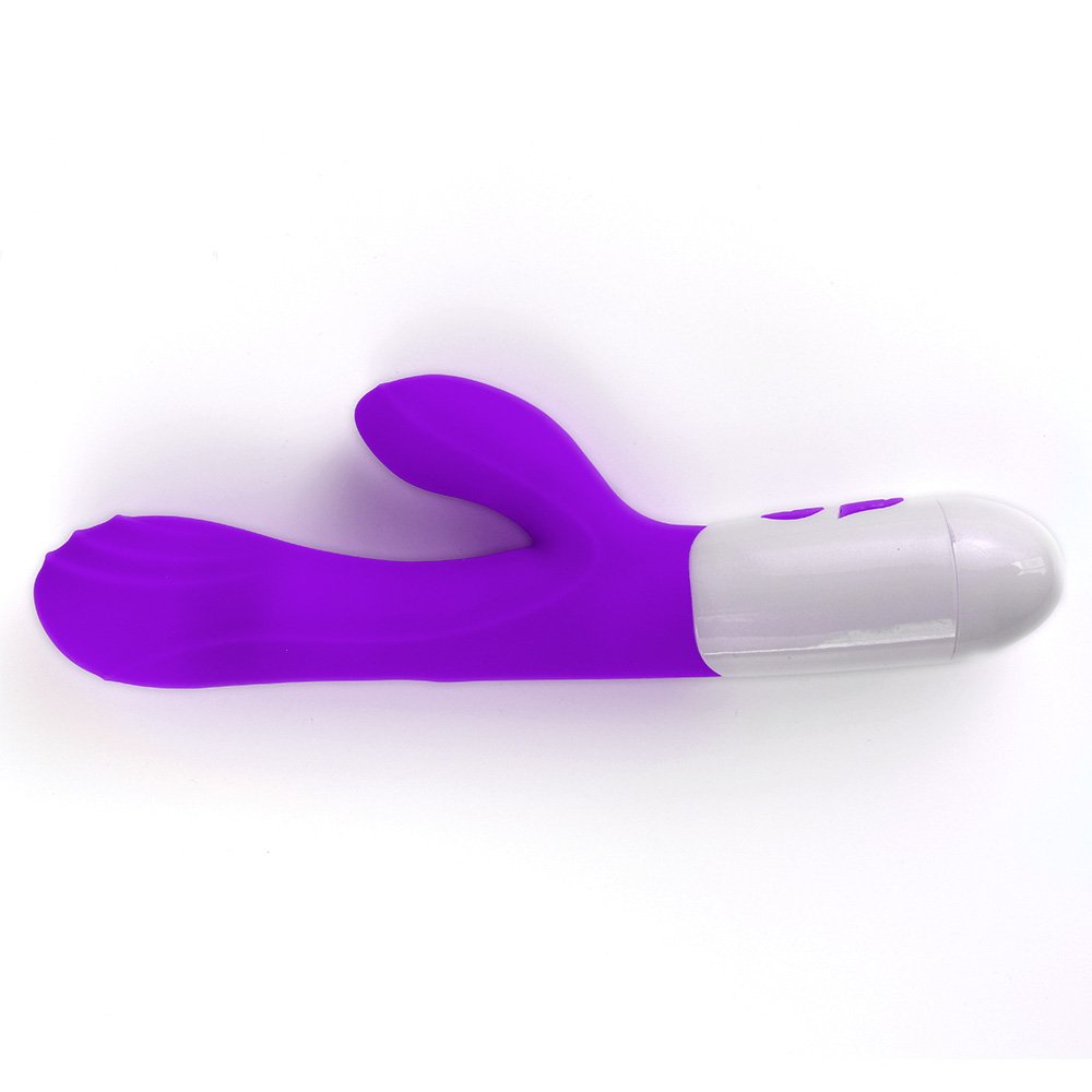 Vibrador Duplo em Silicone para Clit�ris e Ponto G com 20 Vibra��es HAPPY RABBIT Roxo | Foto 02