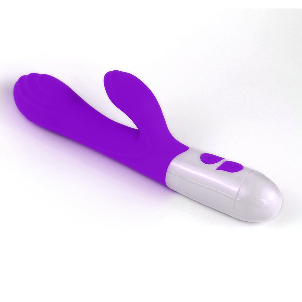 Vibrador Duplo em Silicone para Clit�ris e Ponto G com 20 Vibra��es HAPPY RABBIT Roxo | Foto 03