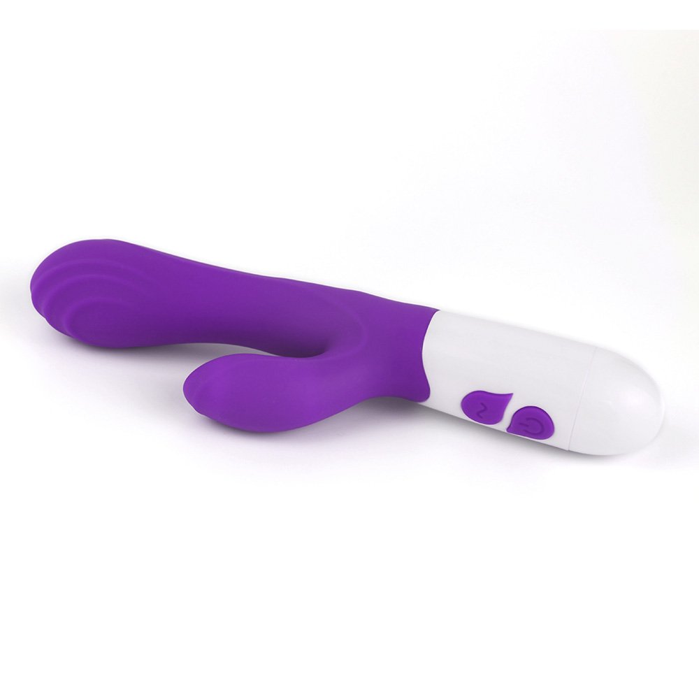 Vibrador Duplo em Silicone para Clit�ris e Ponto G com 20 Vibra��es HAPPY RABBIT Roxo | Foto 04