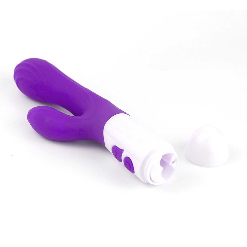 Vibrador Duplo em Silicone para Clit�ris e Ponto G com 20 Vibra��es HAPPY RABBIT Roxo | Foto 05