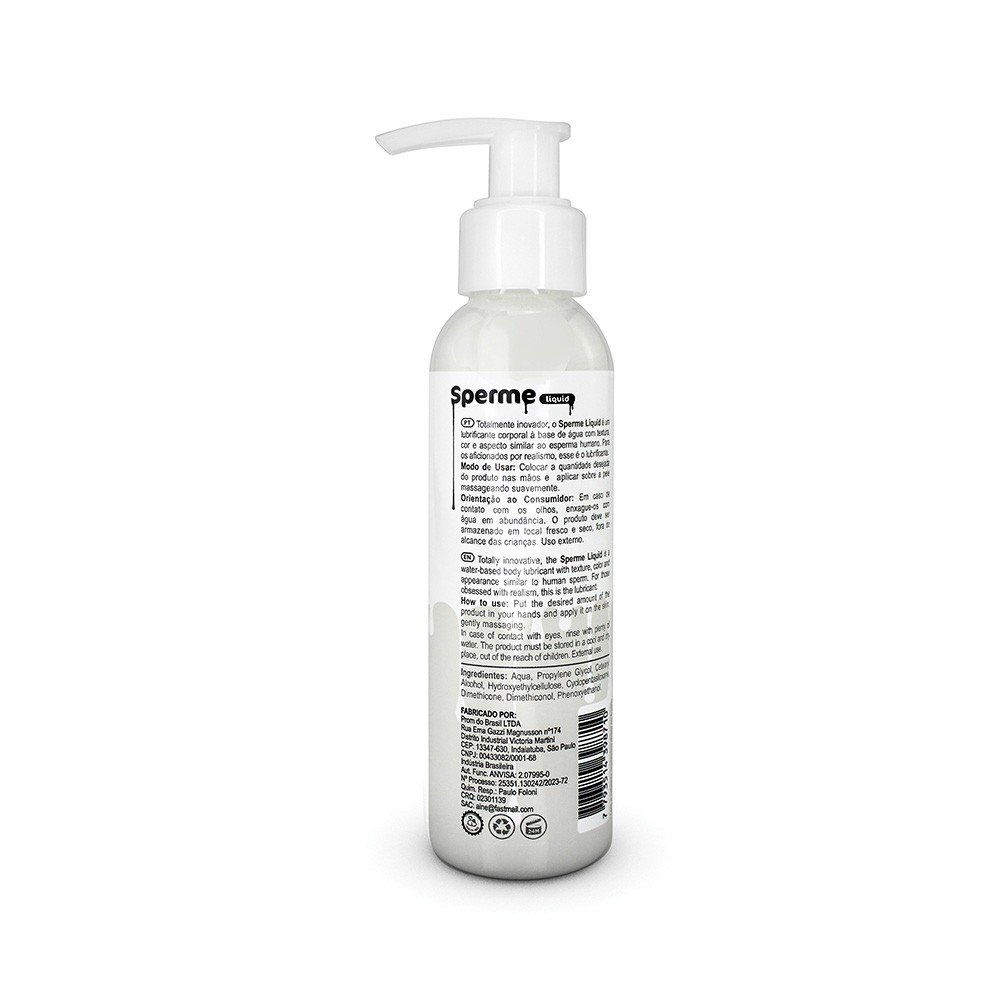 Kit completo de 6 frascos de Lubrificante Sperme Liquid dispostos em fila, com a etiqueta 'PAGUE 5 LEVE 6'