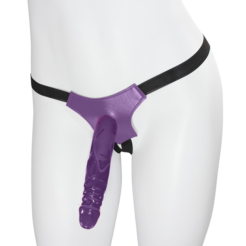 Cinta Peniana com Pênis Realístico Tall 17,5 x 3,25cm Roxo | Foto 01