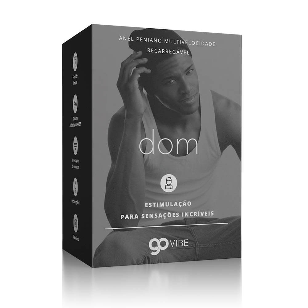 Anel Peniano em Silicone Recarregável com 10 Vibrações Dom Preto | Foto 06
