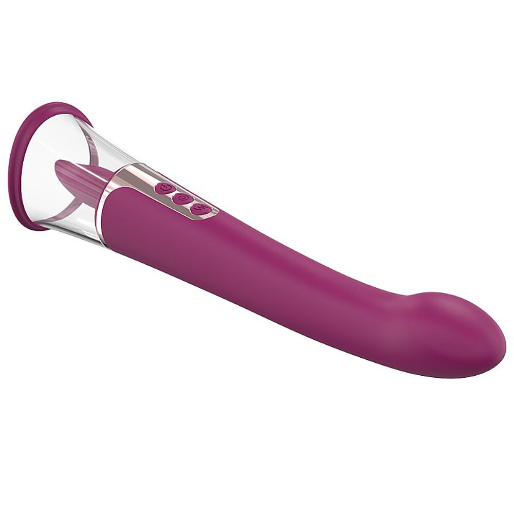 Sugador de Clit�ris com L�ngua em Silicone Aveludado Recarreg�vel Pink em ambiente sensual, destacando seus m�ltiplos modos de prazer