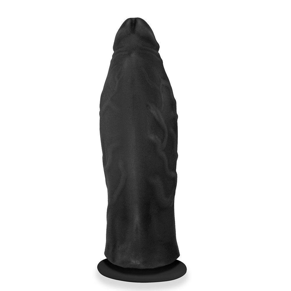P�nis Gigante e Grosso Flex�vel com Ventosa Jatob�o 27 x 8cm Preto, vista traseira exibindo a ventosa na base