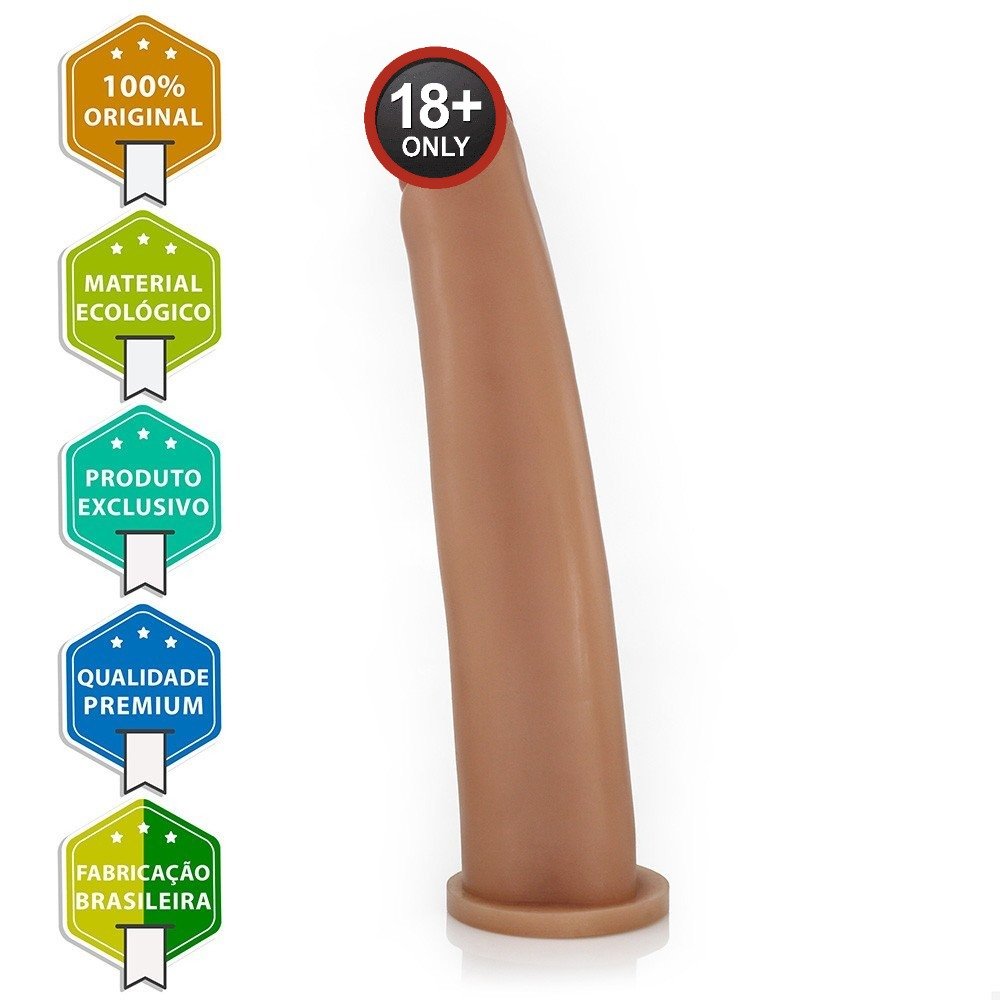 P�nis Gigante e Grosso Flex�vel Comprido 30x5,8cm Bege em outro �ngulo lateral, real�ando sua propor��o e flexibilidade.