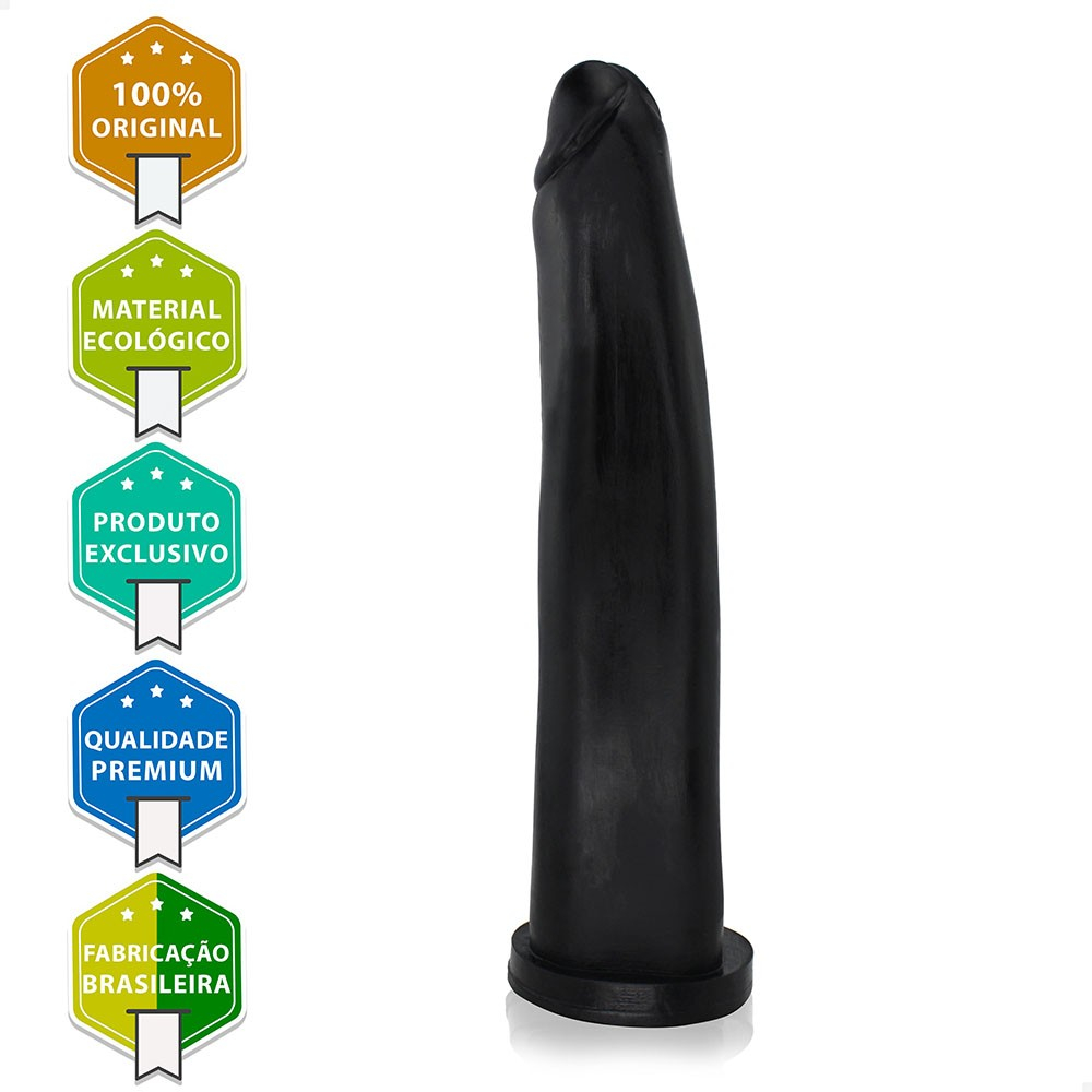 base do p�nis real�stico vibrador destacando estrutura firme e �rea de controle do produto