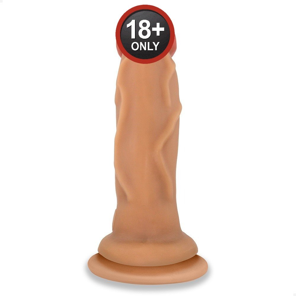 P�nis Gigante An�bis em vista frontal, enfatizando a glande detalhada e a cor bege do produto