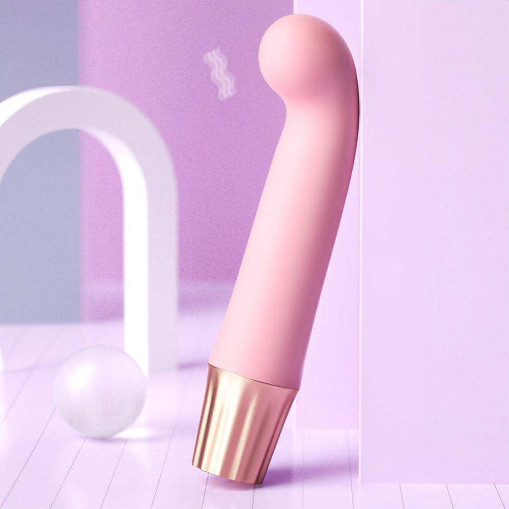 Vibrador Ponto G Recarreg�vel em Silicone com 10 Vibra��es Mini Happy Rosa - Pista traseira com informa��es de certifica��o