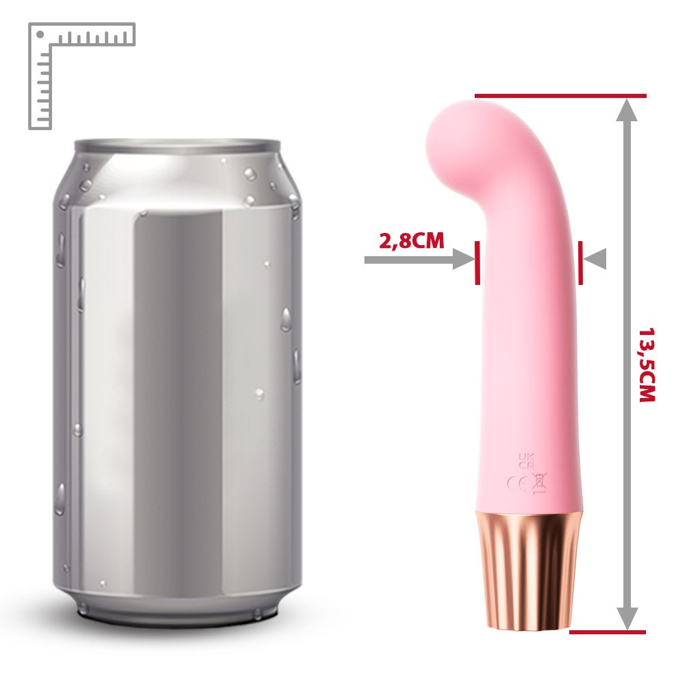 Vibrador Ponto G Recarreg�vel em Silicone com 10 Vibra��es Mini Happy Rosa - Close-up do produto