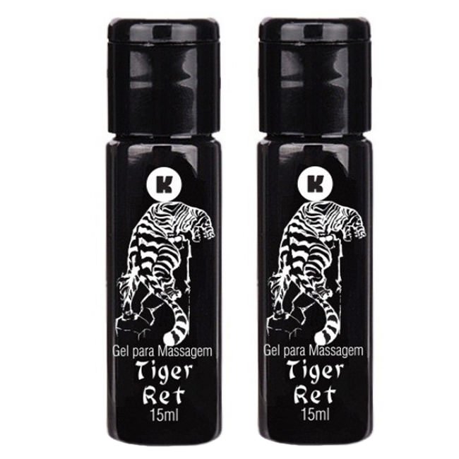 Dois frascos do Gel Retardante Tiger Ret 15ml lado a lado, destacando design e volume