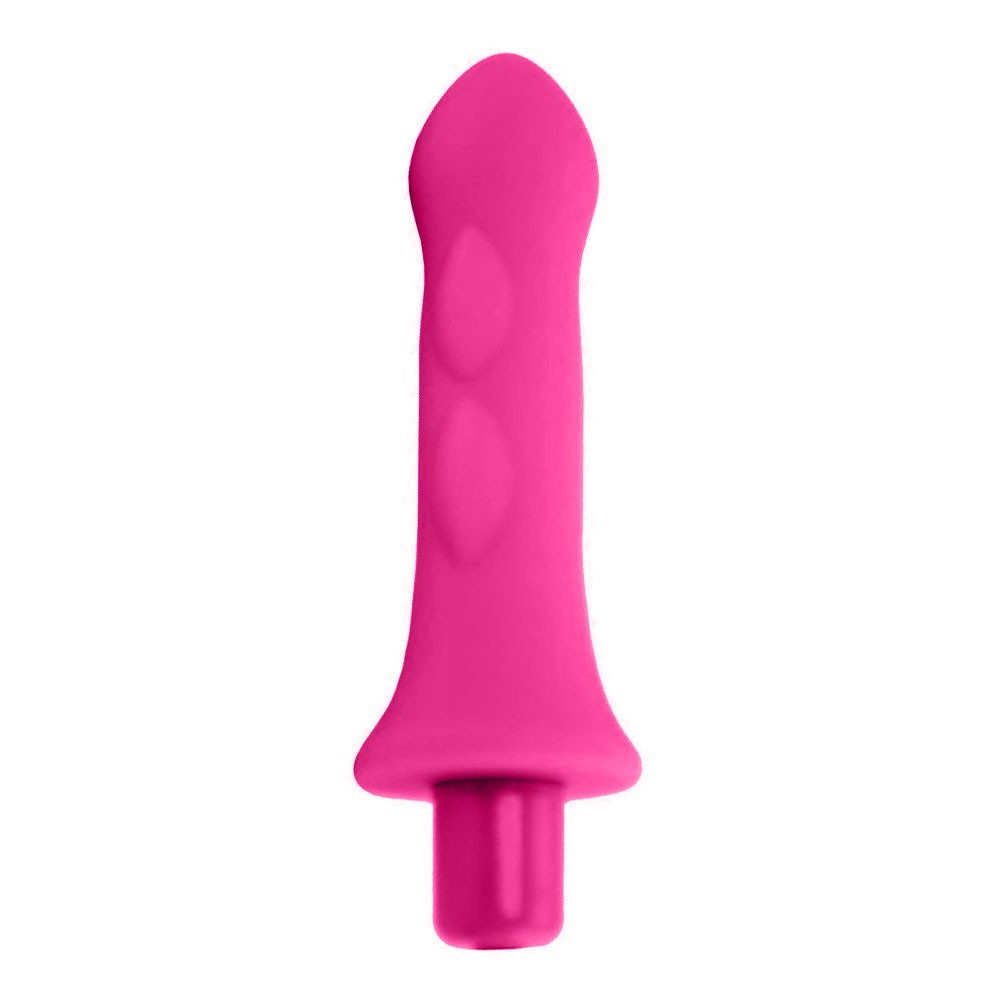 Vibrador Feminino Mystique Rocket Pink em vista superior, destacando o design ergon�mico