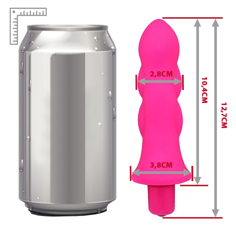 Destaque da ponta do Vibrador Feminino Mystique Rocket Pink, ideal para estimula��o precisa