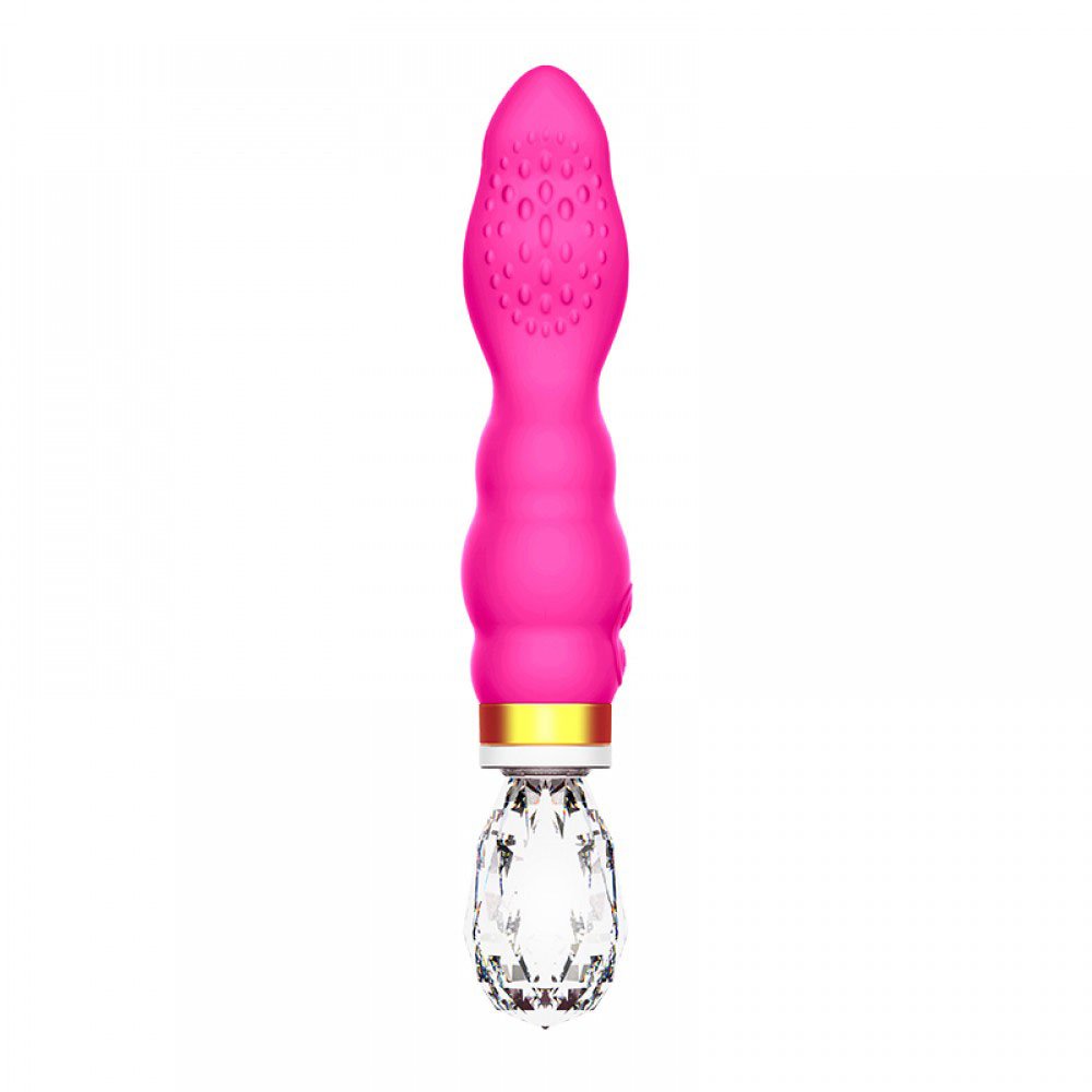 Vibrador Feminino Recarregável em Silicone com Base com 10 Vibrações e Base em Vidro Rosa | Foto 02