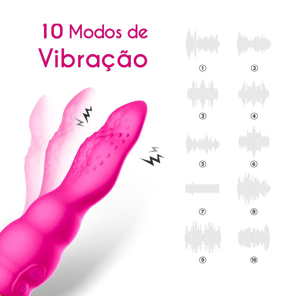 Vibrador Feminino Recarregável em Silicone com Base com 10 Vibrações e Base em Vidro Rosa | Foto 04