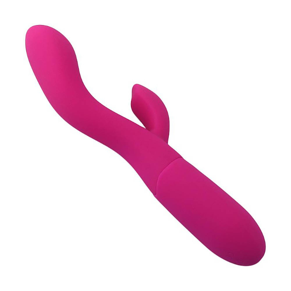 Vibrador Duplo em Silicone Recarreg�vel com 10 Vibra��es Dueto Pink, vis�o por cima demonstrando o design em 'coelho'