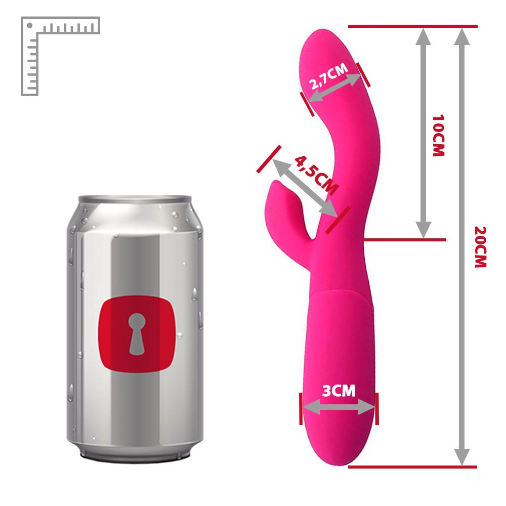 Vibrador Duplo em Silicone Recarreg�vel com 10 Vibra��es Dueto Pink, close-up da textura suave do silicone