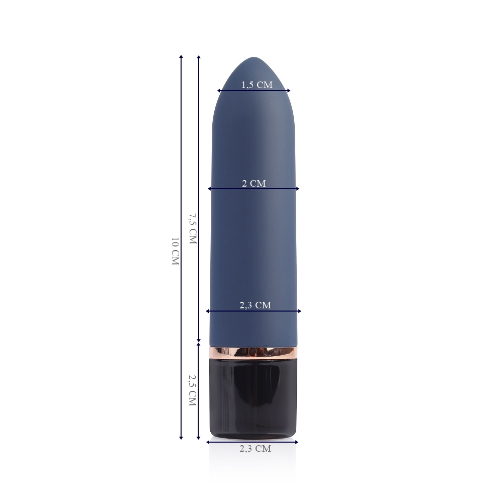 Vibrador Bullet em Silicone Recarregável 10 Vibrações com Multivelocidade Cute Azul | Foto 03