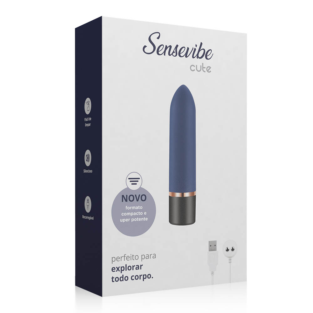 Vibrador Bullet em Silicone Recarregável 10 Vibrações com Multivelocidade Cute Azul | Foto 06