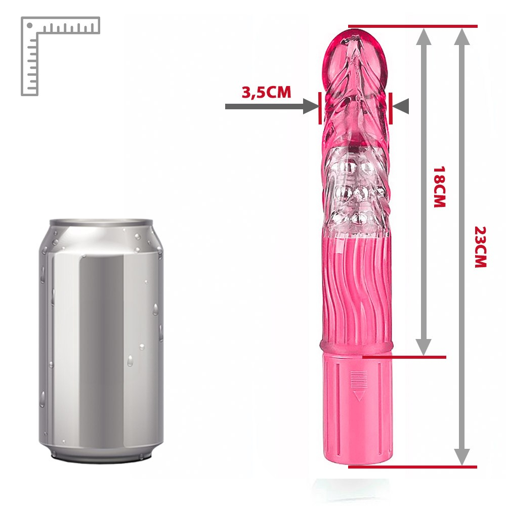 Vibrador Rabbit Multivelocidade com Rota��o e Vibra��o Sex and The City Rosa - Vista da base do vibrador, mostrando o compartimento das pilhas