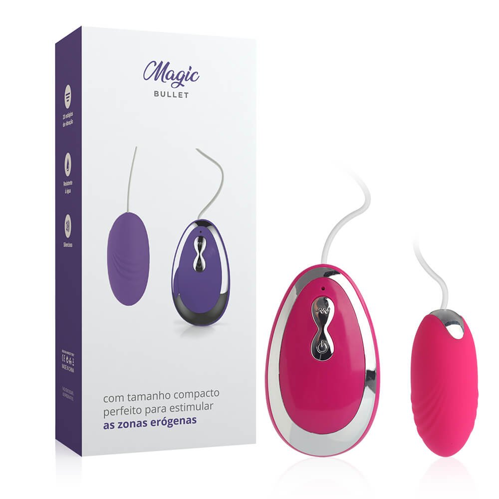 Vibrador Bullet em Silicone com Controle com Fio e 20 Vibrações Magic Bullet Pink | Foto 01 Vibrador Bullet em Silicone com Controle com Fio e 20 Vibrações Magic Bullet Pink | Foto 01