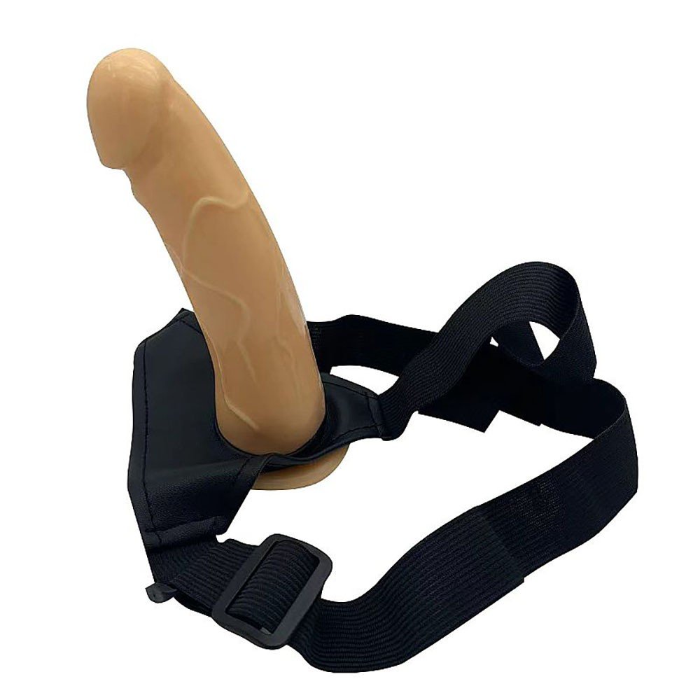Capa Peniana em Silicone de 16,5cm e Extensor Interno de 5,5cm com Cinta de El�stico Bege | Foto 04
