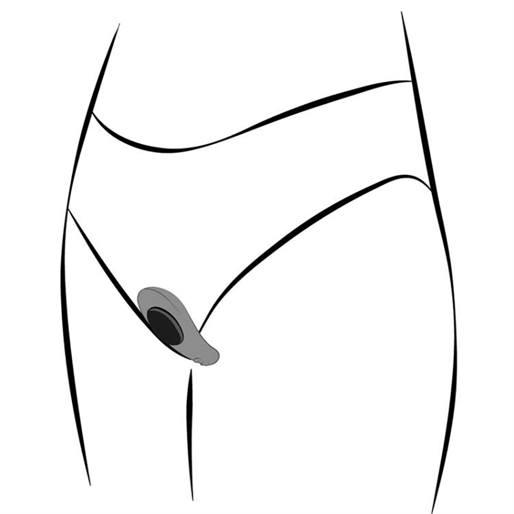 Detalhe do vibrador Moxie by We-Vibe Preto mostrando o bot�o de controle e a discreticidade do design