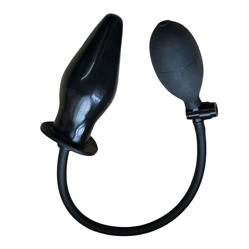 Plug Anal Infl�vel Escalonado Expans�o Gradual em Silicone com Bomba Manual 11,5 x 4,5cm Preto | Foto 03