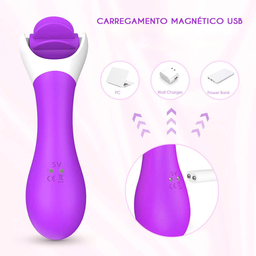 Carregamento magn�tico USB do Simulador de Sexo Oral em Roxo, compat�vel com PC, carregador de parede e power bank