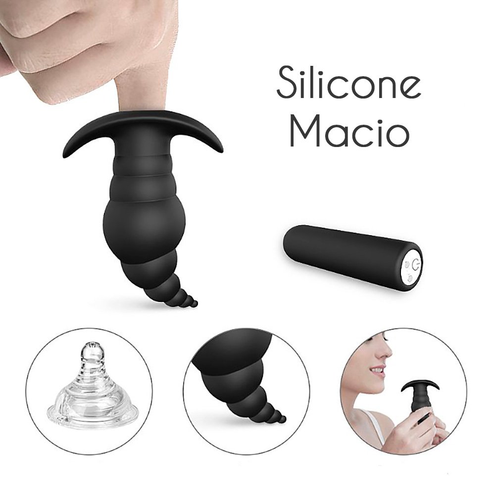 Plug Anal Recarreg�vel Cupid em Silicone com Controle Remoto Sem Fio Preto | Foto 03