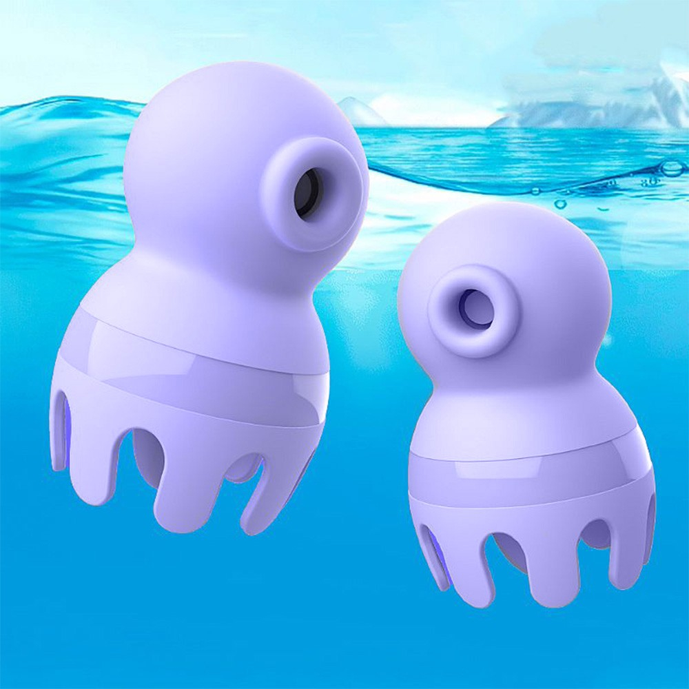 Vibrador para Clit�ris Recarreg�vel Octopi 2 Roxo - Imagem de dois vibradores na �gua, demonstrando a resist�ncia � �gua