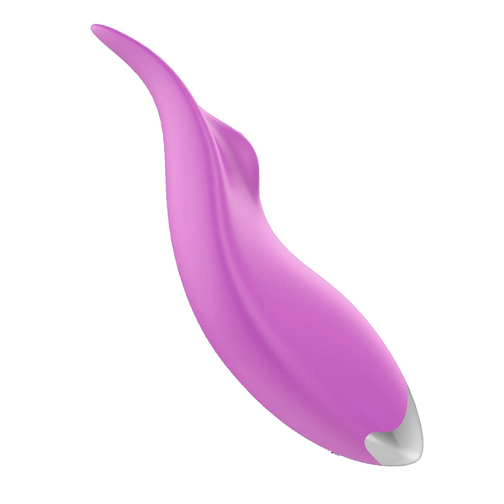 Vibrador para Clit�ris Kissme Roxo, vista lateral mostrando o perfil curvado