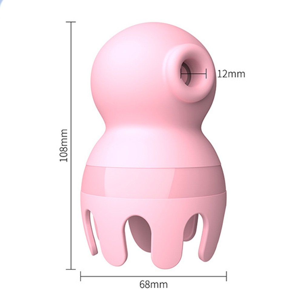 Vibrador para Clit�ris Octopi 2 Rosa em vista traseira, revelando a base de carregamento