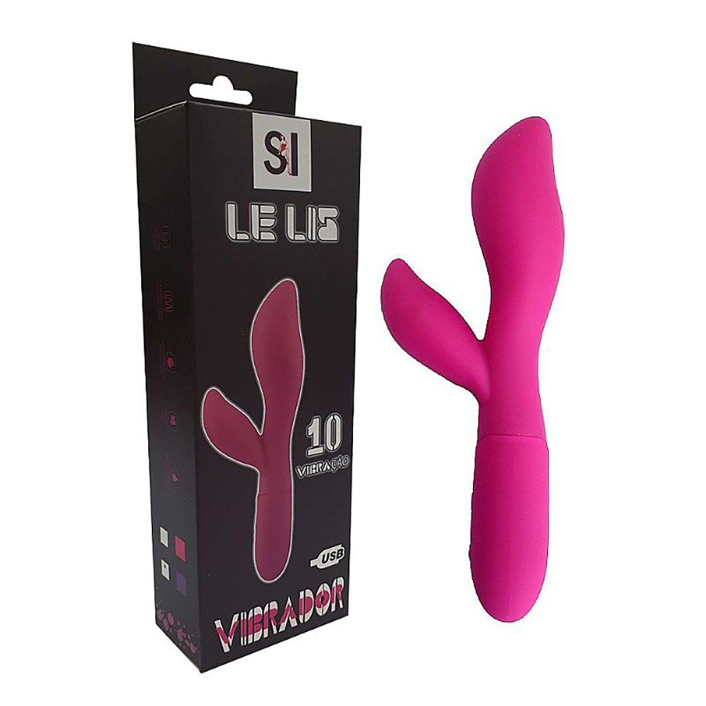 Vibrador Duplo em Silicone Recarregável com 10 Vibrações Lelis Pink | Foto 01